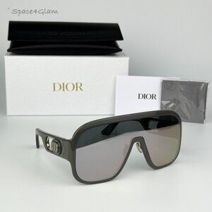 Dior Women Sunglasses Grey Silver Mirror Mask DIORBOBBYSPORT M1U 45A7 BRAND NEW